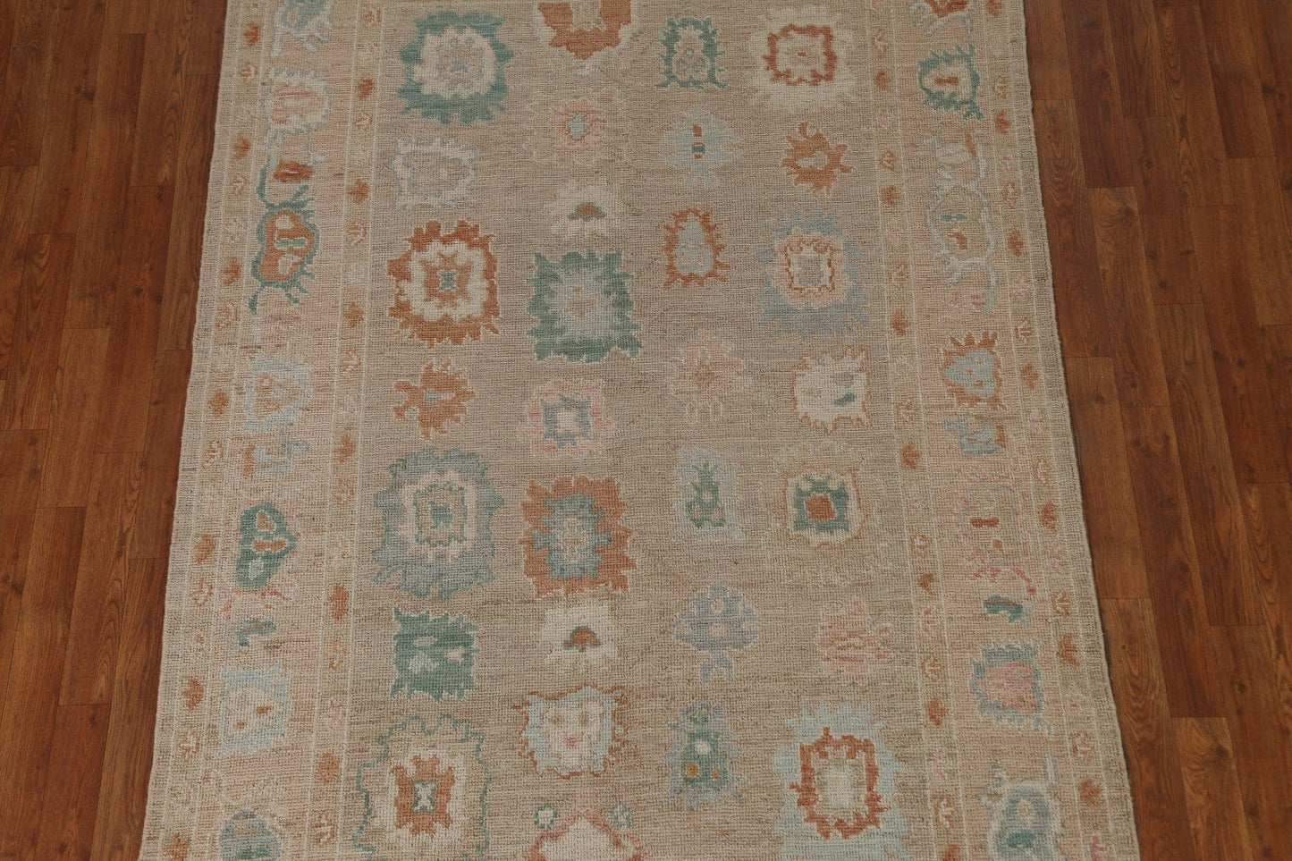 Turkish Oushak Vegetable Dye Area Rug 5x8