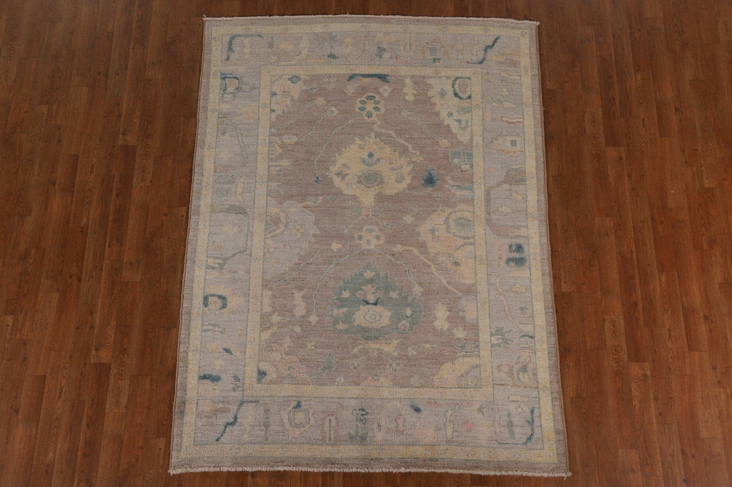 Handmade Oushak Vegetable Dye Area Rug 5x7