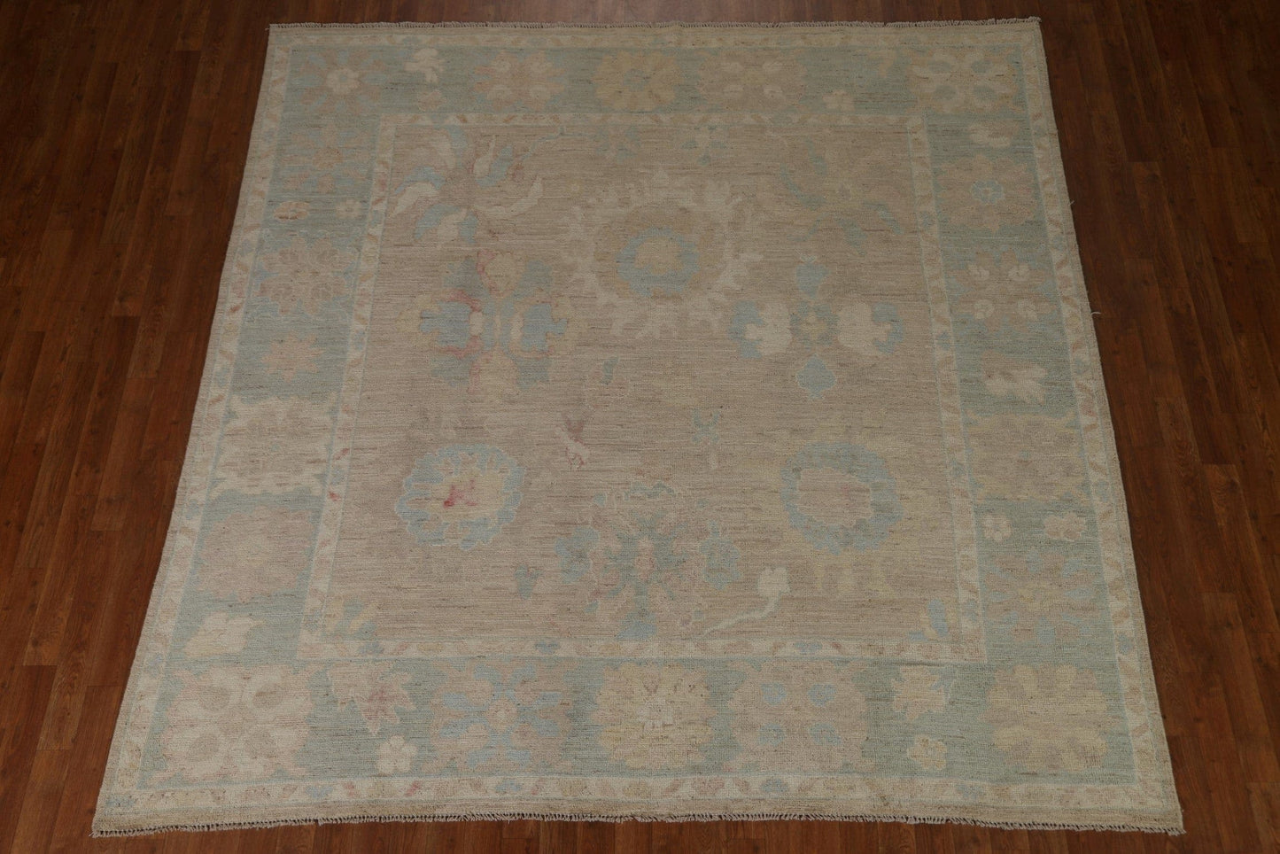 Square Oushak Vegetable Dye Area Rug 8x8