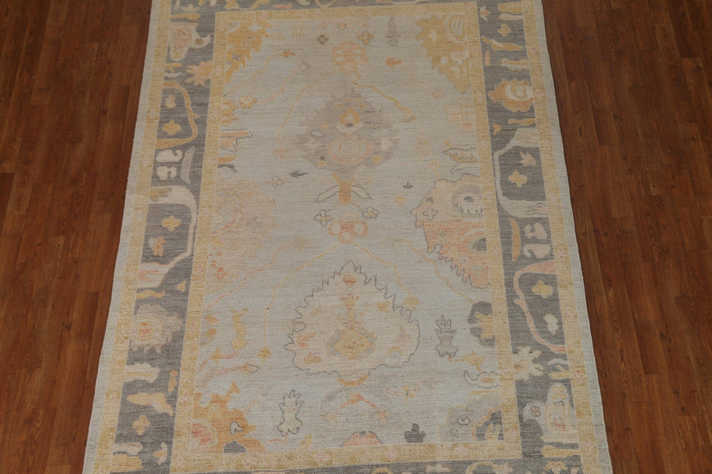 Vegetable Dye Oushak Turkish Area Rug 6x9