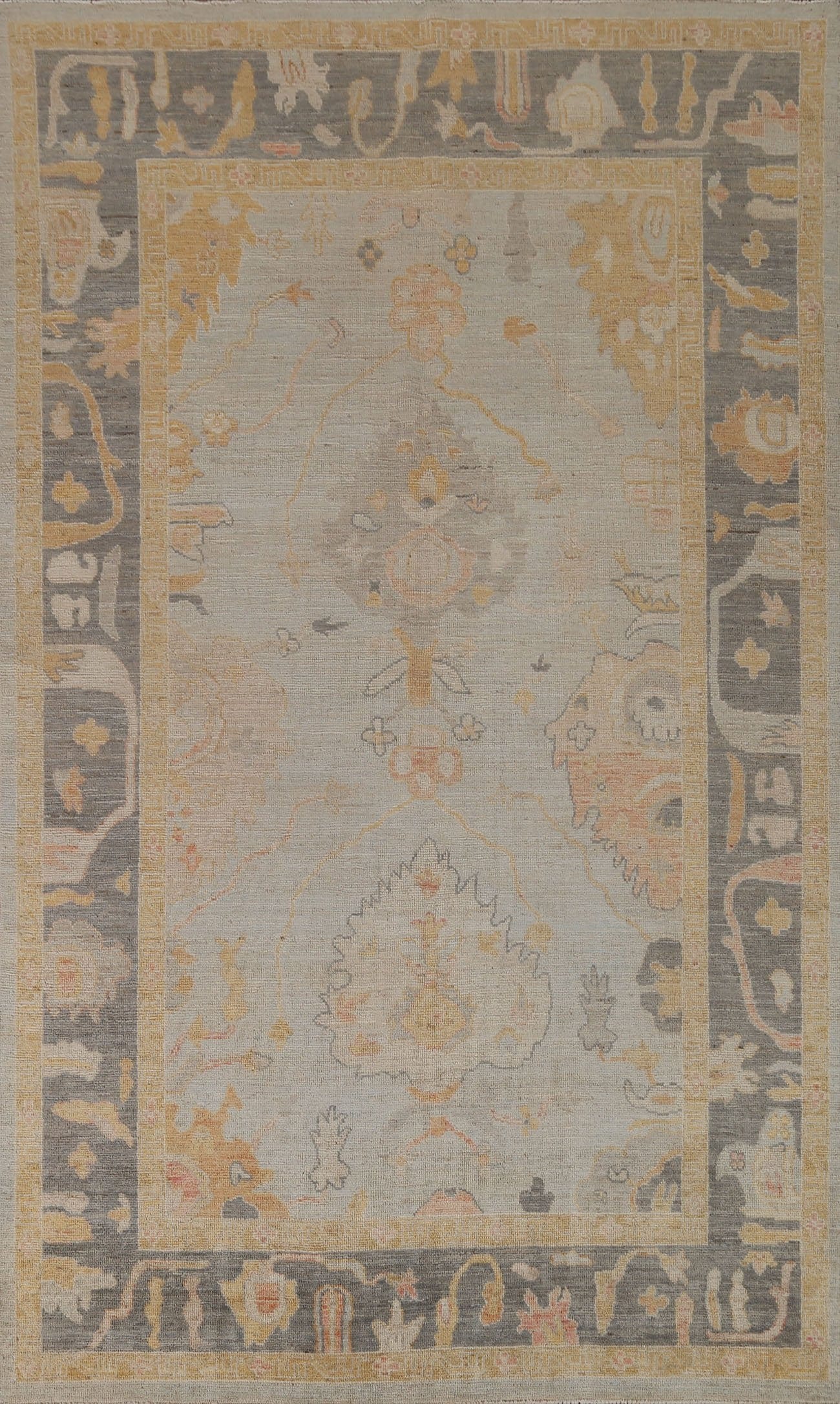 Vegetable Dye Oushak Turkish Area Rug 6x9