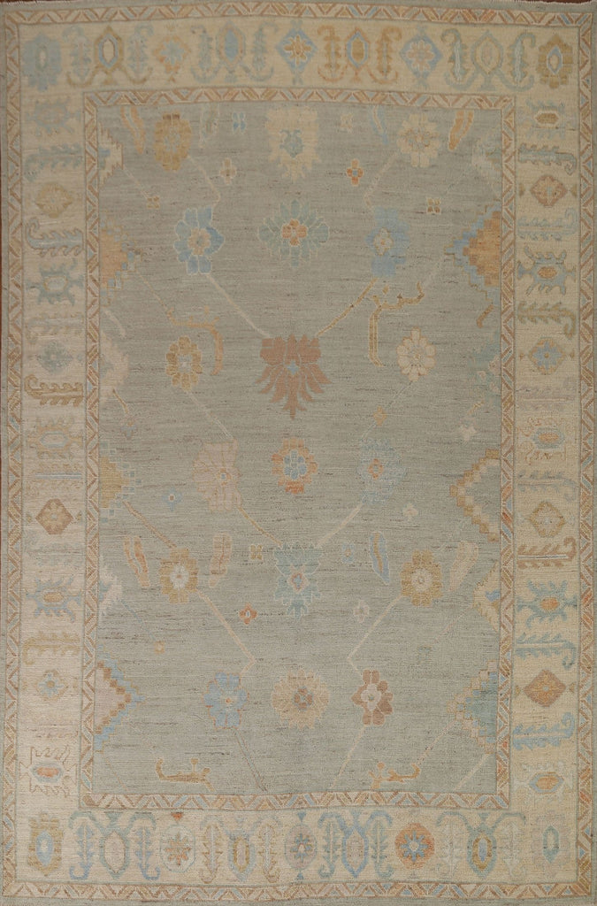 Light Blue Oushak Vegetable Dye Area Rug 8x10