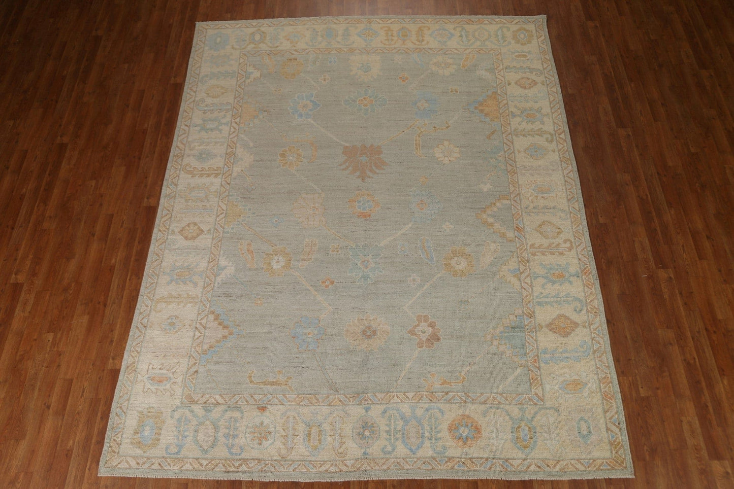 Light Blue Oushak Vegetable Dye Area Rug 8x10