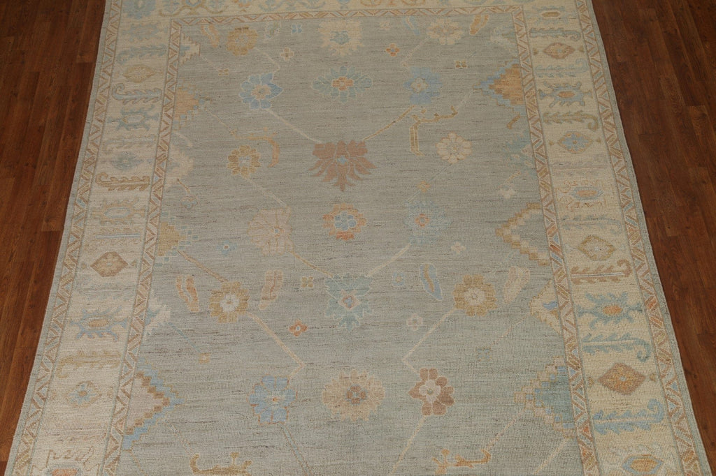 Light Blue Oushak Vegetable Dye Area Rug 8x10