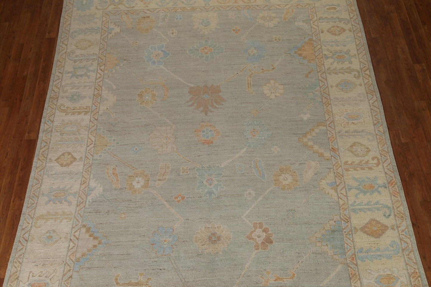 Light Blue Oushak Vegetable Dye Area Rug 8x10