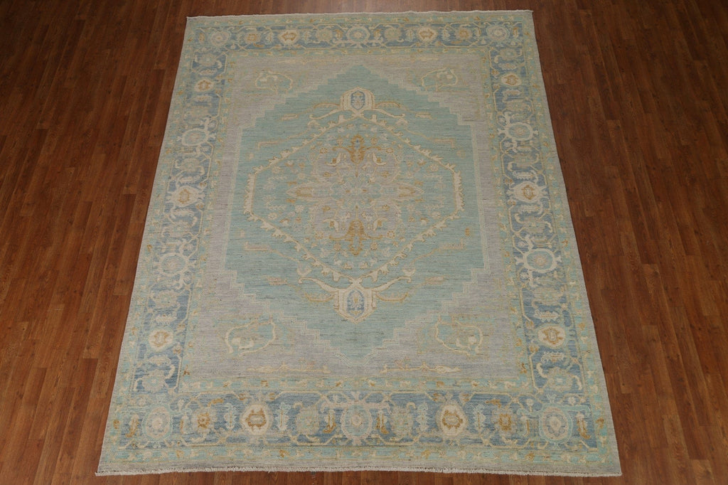 Light Blue Oushak Vegetable Dye Area Rug 8x10