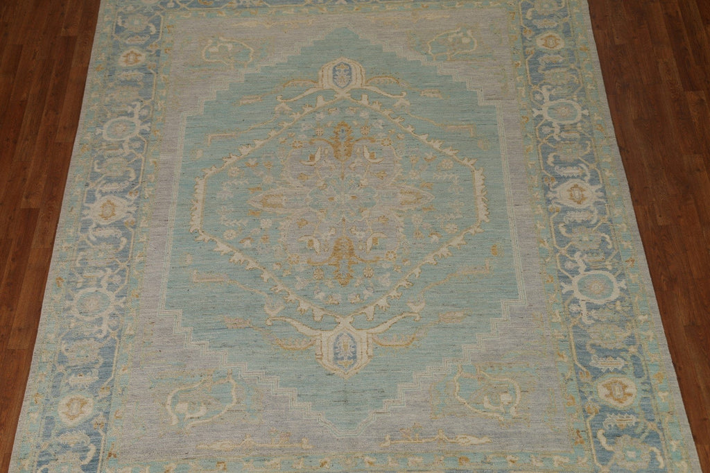 Light Blue Oushak Vegetable Dye Area Rug 8x10