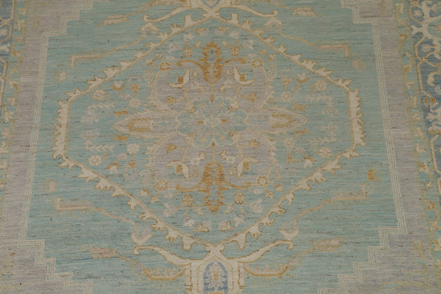 Light Blue Oushak Vegetable Dye Area Rug 8x10