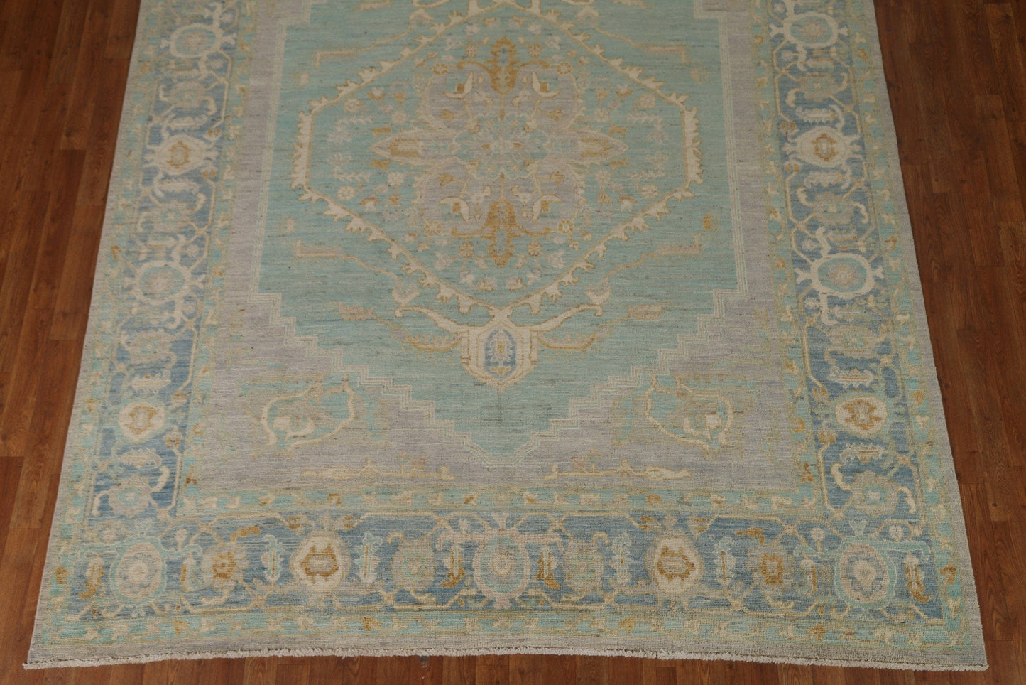 Light Blue Oushak Vegetable Dye Area Rug 8x10