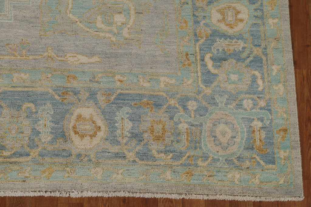 Light Blue Oushak Vegetable Dye Area Rug 8x10