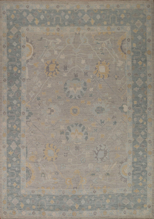 Floral Oushak Vegetable Dye Area Rug 9x10