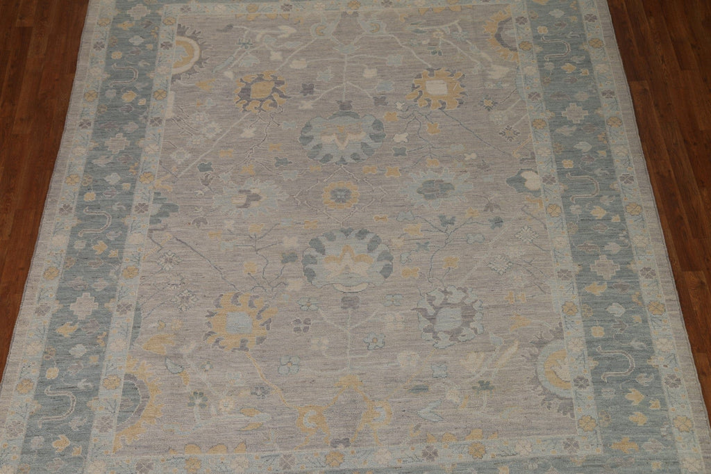 Floral Oushak Vegetable Dye Area Rug 9x10