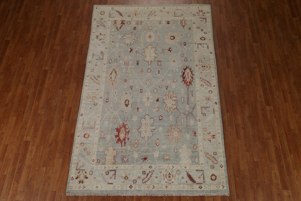 Floral Oushak Vegetable Dye Area Rug 6x9