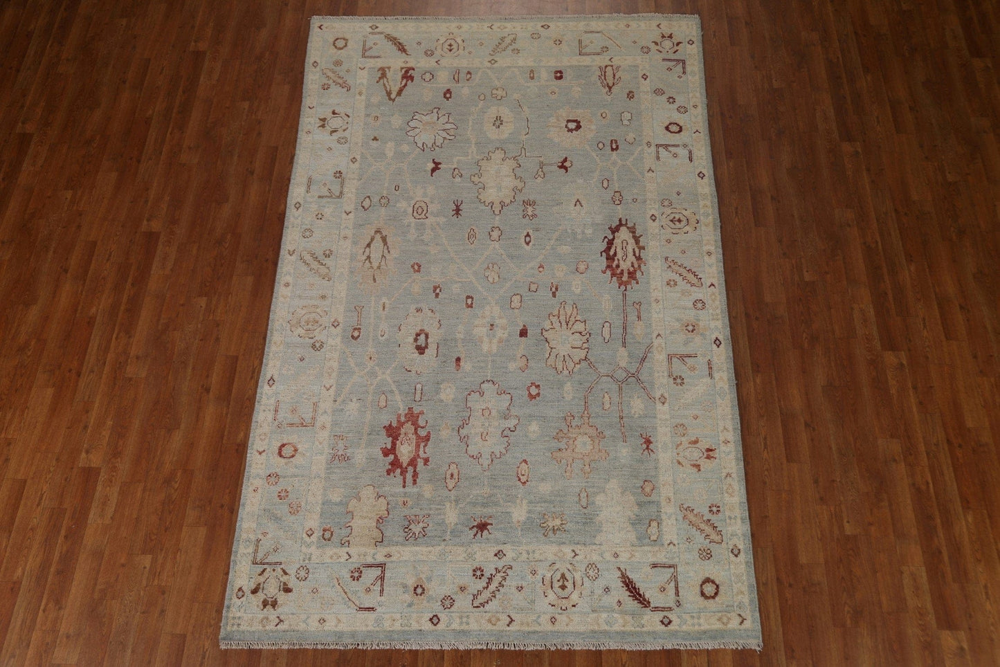 Floral Oushak Vegetable Dye Area Rug 6x9