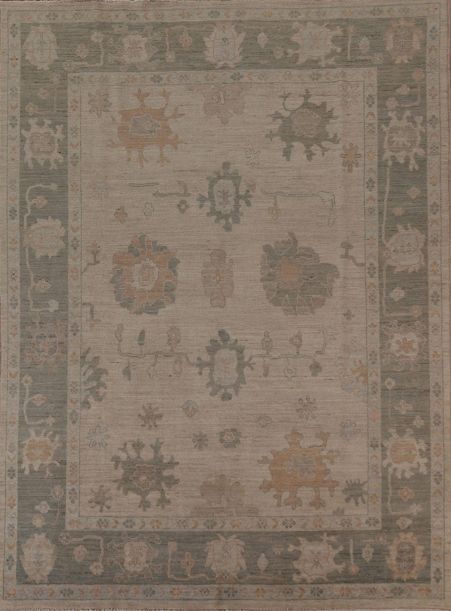 Vegetable Dye Oushak Turkish Area Rug 8x10