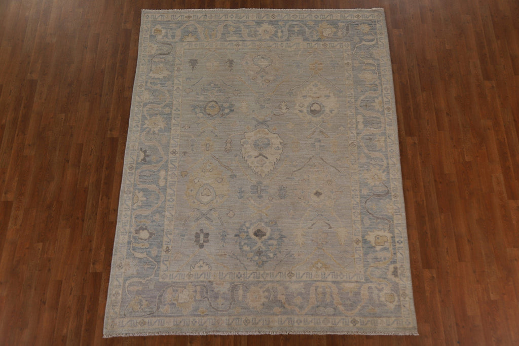 Floral Oushak Vegetable Dye Area Rug 7x9