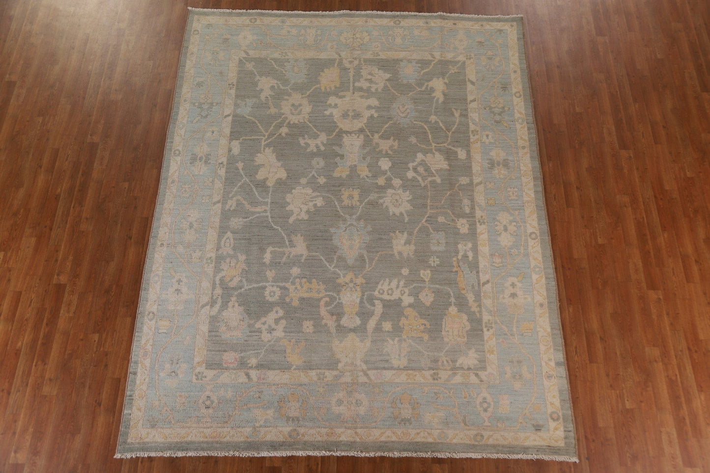 Floral Oushak Vegetable Dye Area Rug 8x10