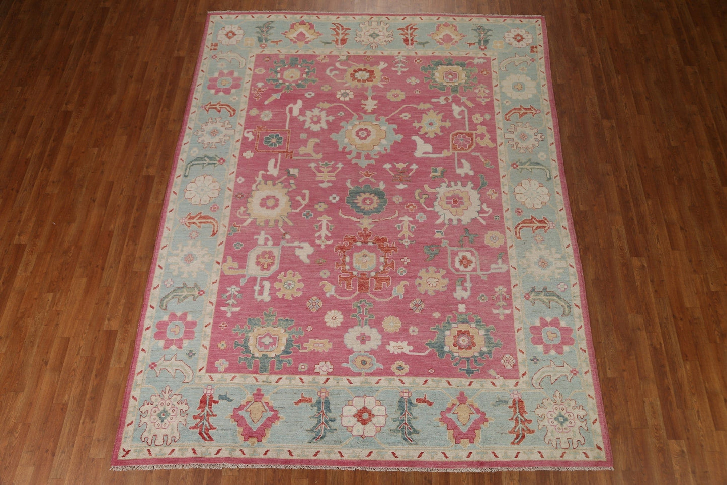 Pink Oushak Vegetable Dye Area Rug 8x10