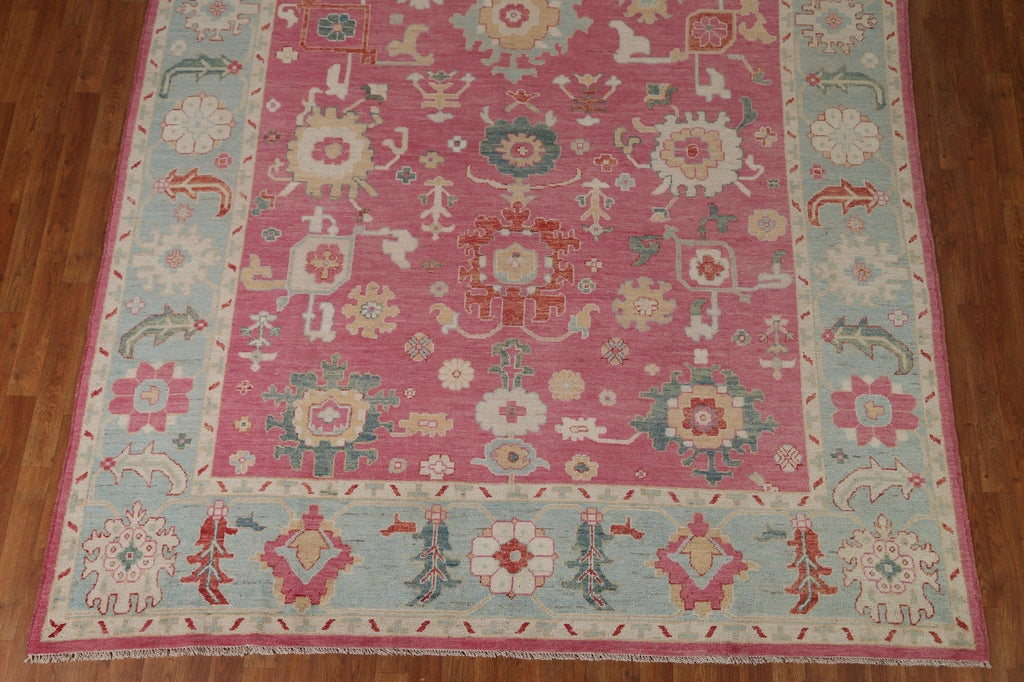 Pink Oushak Vegetable Dye Area Rug 8x10