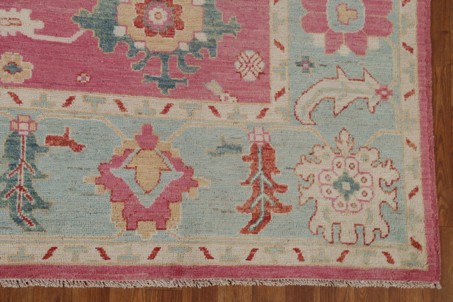 Pink Oushak Vegetable Dye Area Rug 8x10