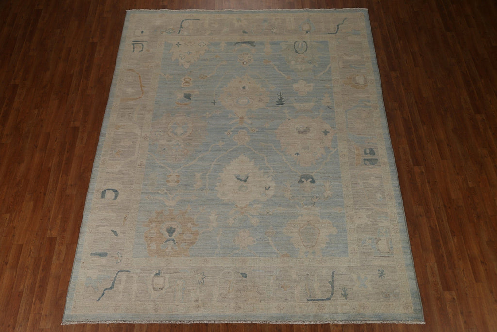 Light Blue Oushak Vegetable Dye Area Rug 8x10