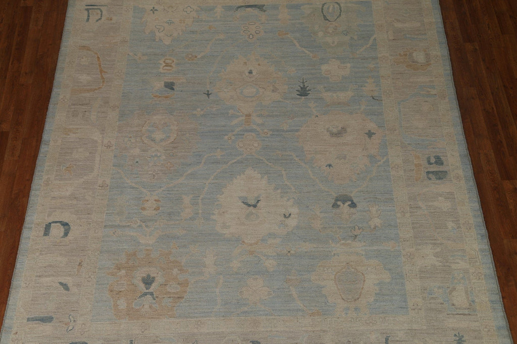 Light Blue Oushak Vegetable Dye Area Rug 8x10