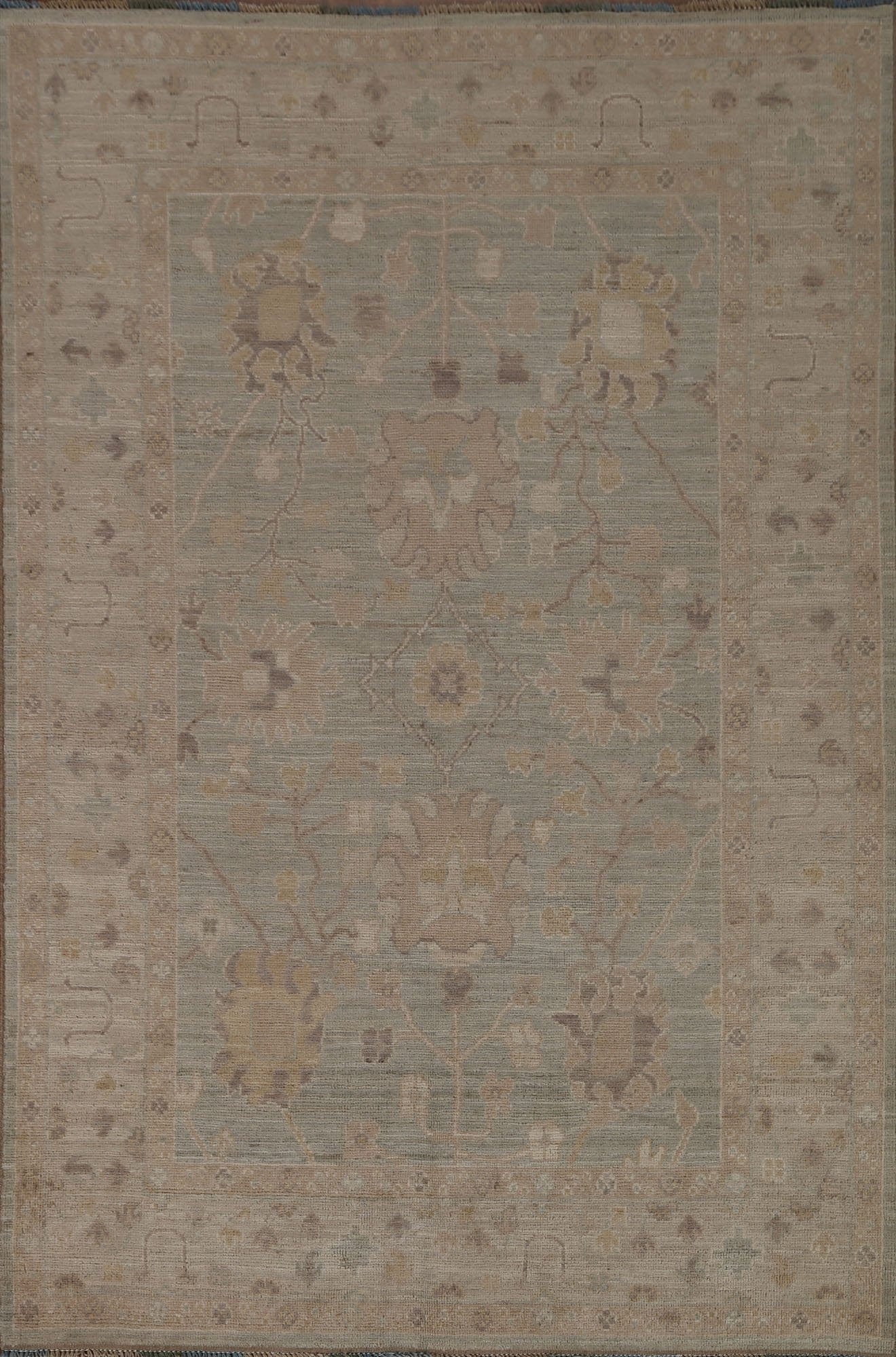 Vegetable Dye Oushak Oriental Area Rug 5x7