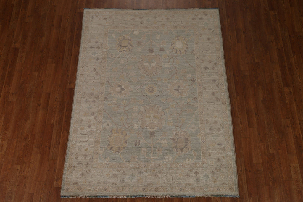 Vegetable Dye Oushak Oriental Area Rug 5x7