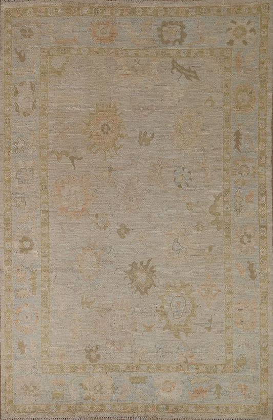 Vegetable Dye Oushak Turkish Area Rug 5x7