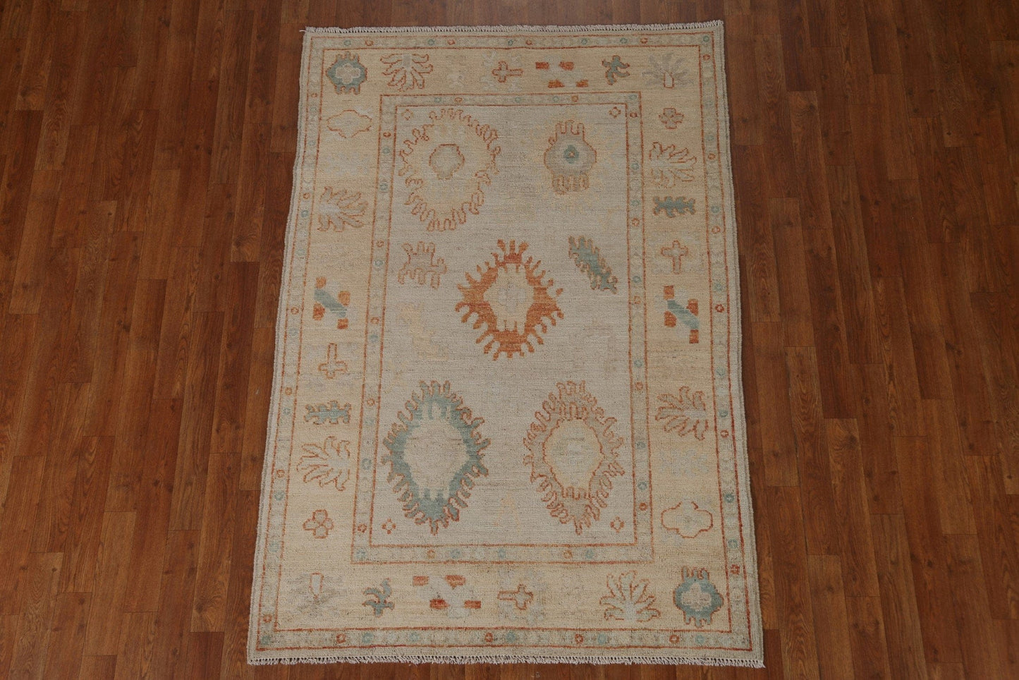 Vegetable Dye Oushak Turkish Area Rug 4x6