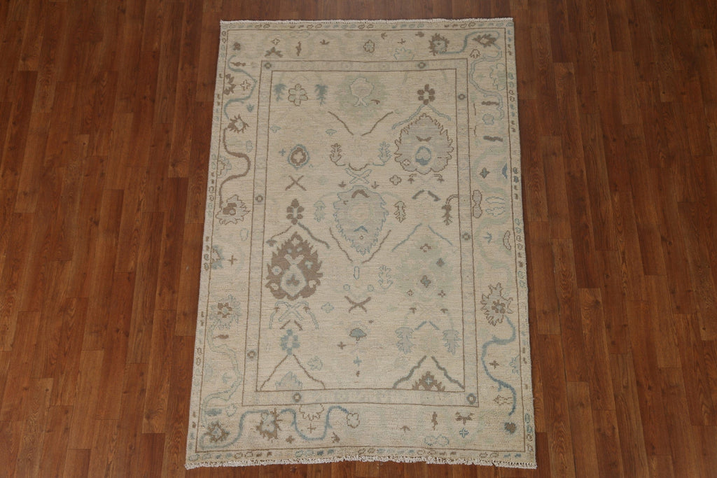 Vegetable Dye Oushak Oriental Area Rug 4x6