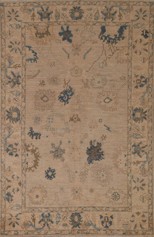 Vegetable Dye Oushak Turkish Area Rug 6x8