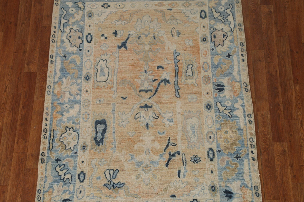 Vegetable Dye Oushak Turkish Area Rug 4x6