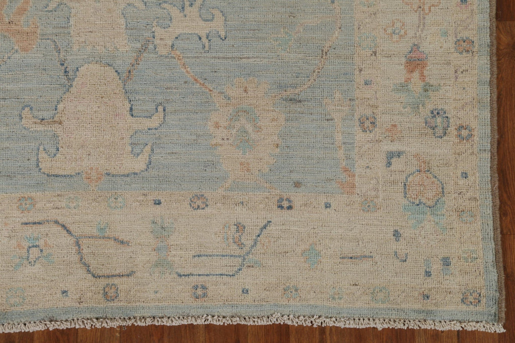 Light Blue Oushak Vegetable Dye Area Rug 5x7