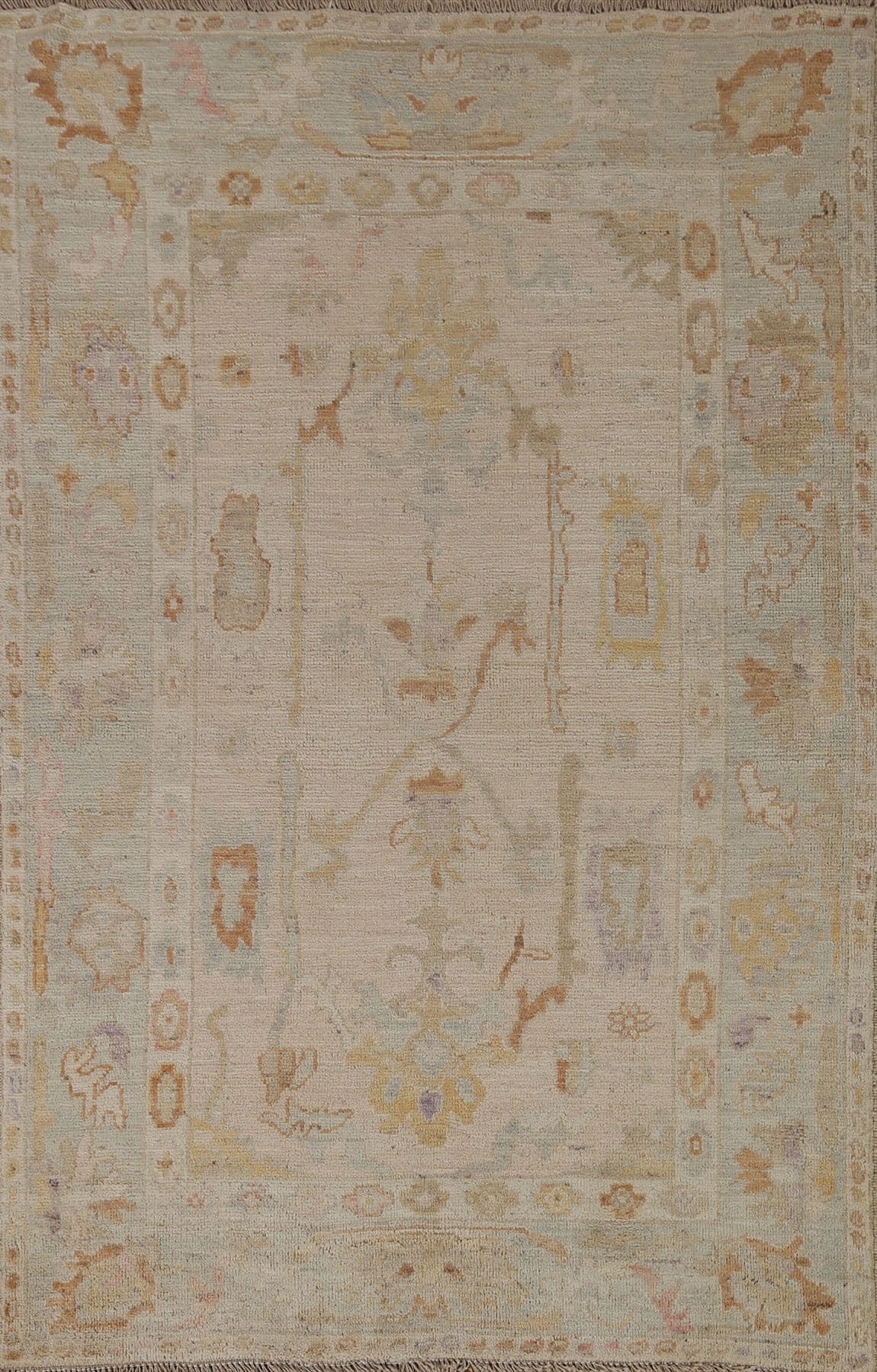 Vegetable Dye Oushak Oriental Area Rug 4x6