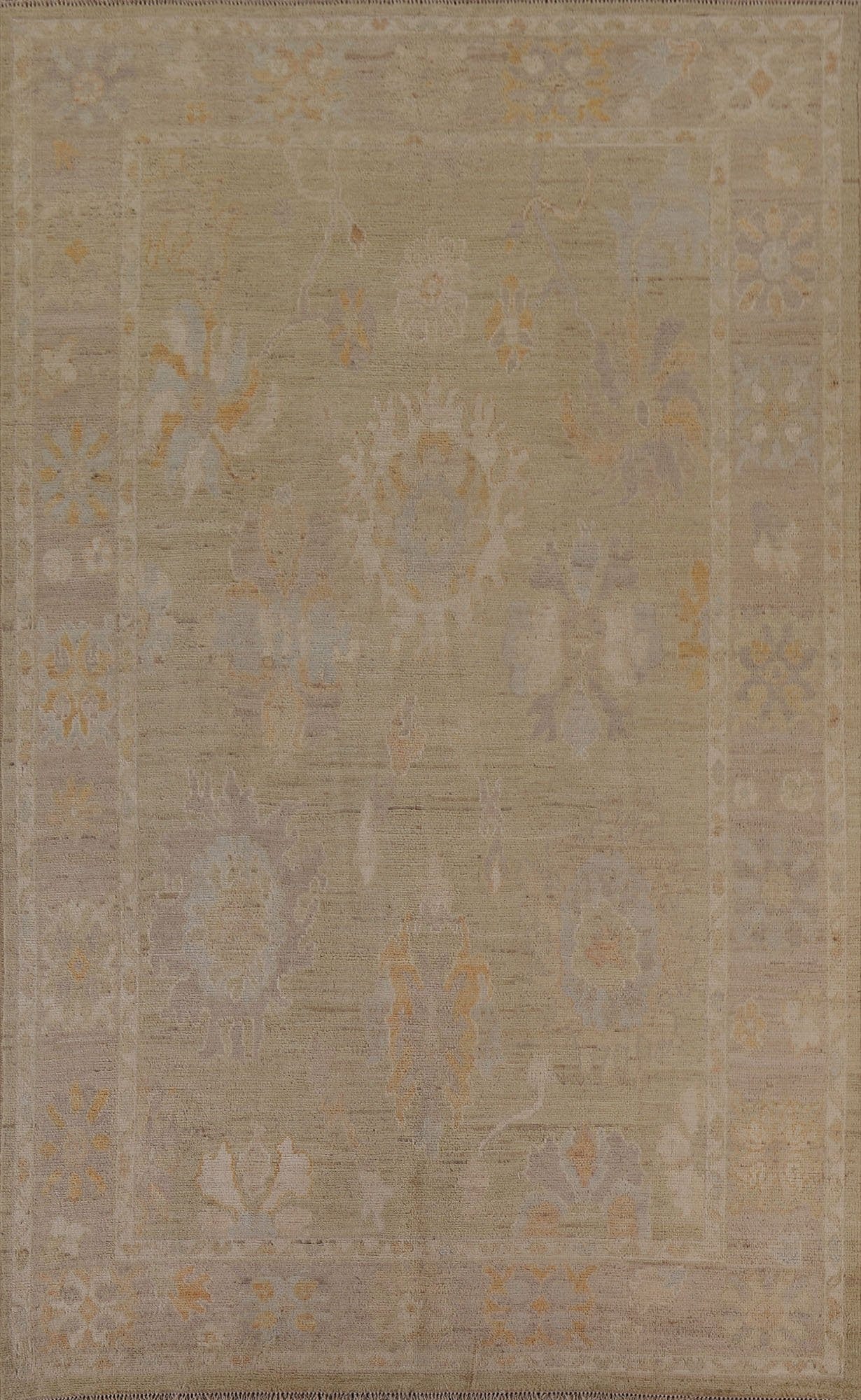 Vegetable Dye Oushak Turkish Area Rug 6x9