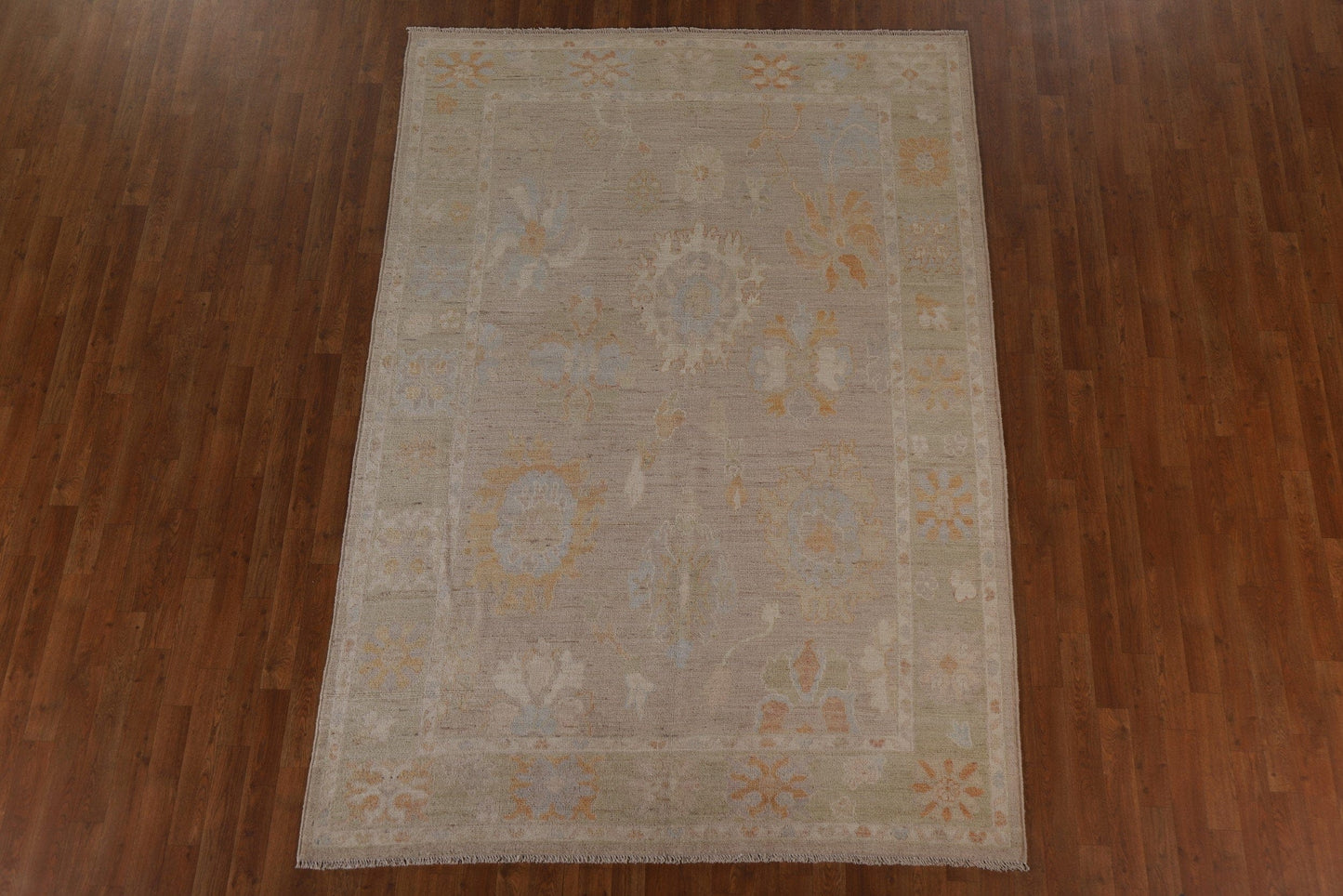 Floral Oushak Vegetable Dye Area Rug 6x9