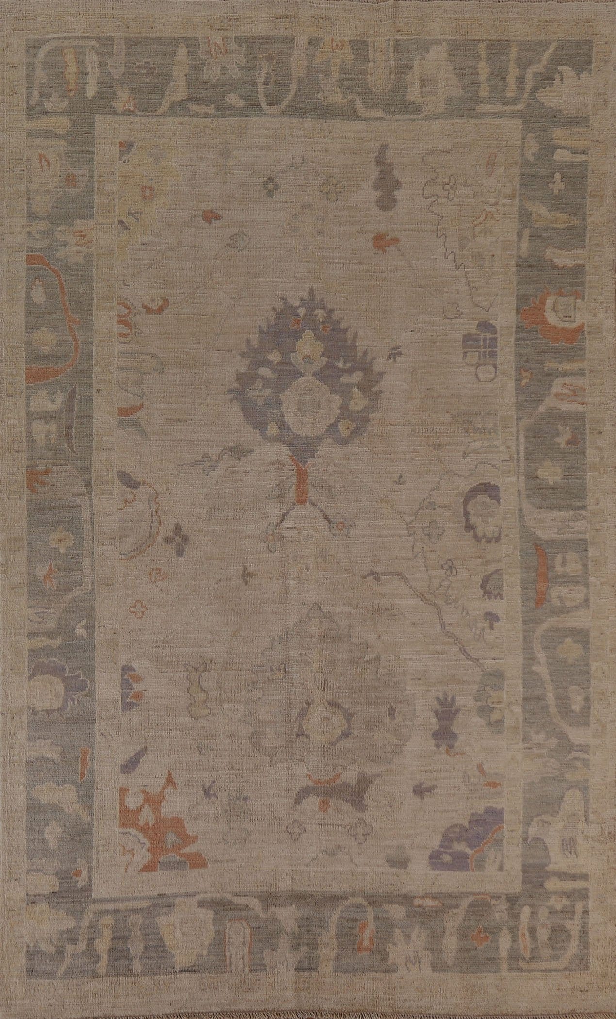 Vegetable Dye Oushak Turkish Area Rug 6x9