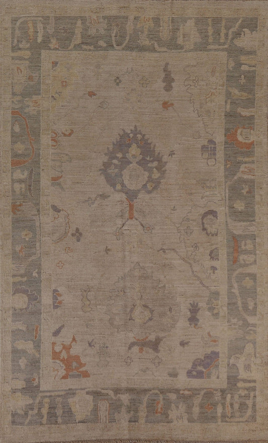 Vegetable Dye Oushak Turkish Area Rug 6x9