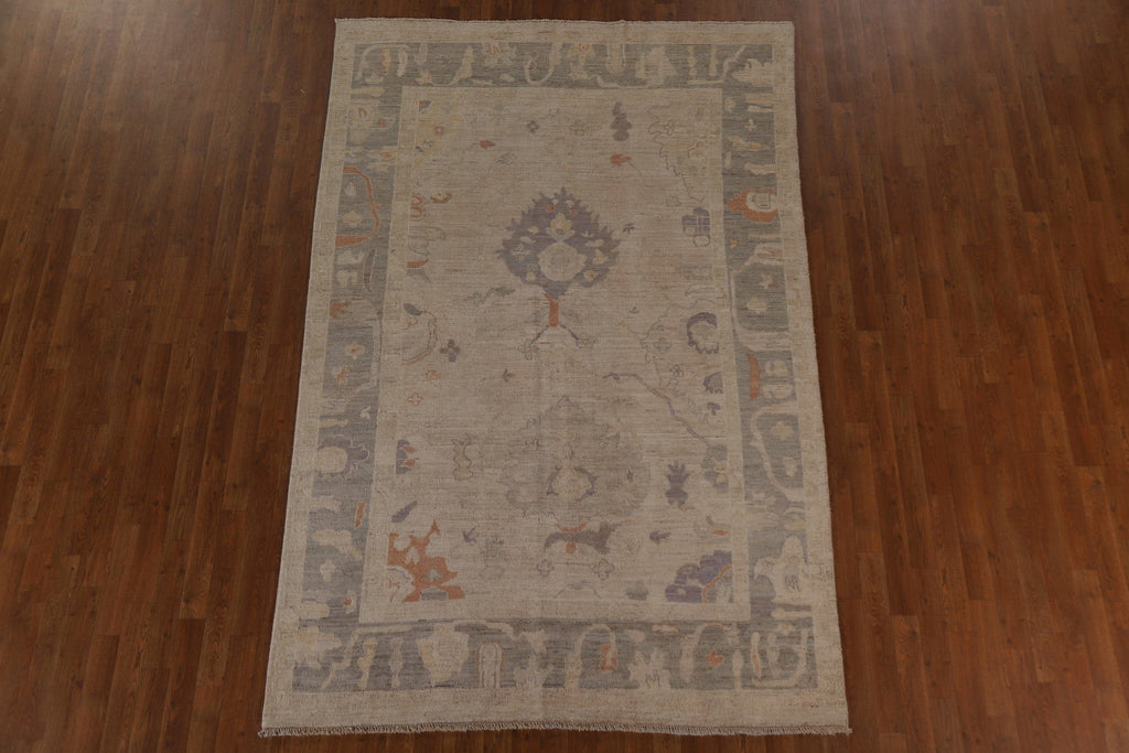 Vegetable Dye Oushak Turkish Area Rug 6x9