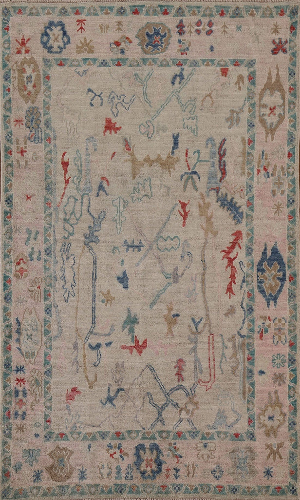 Vegetable Dye Oushak Oriental Area Rug 4x6