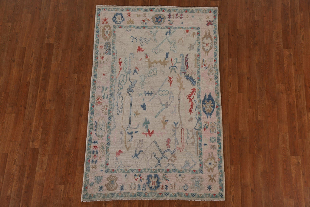 Vegetable Dye Oushak Oriental Area Rug 4x6