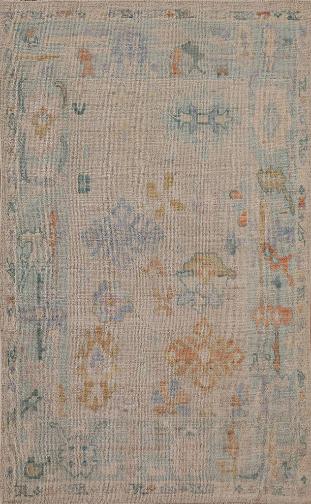 Vegetable Dye Oushak Turkish Area Rug 4x6