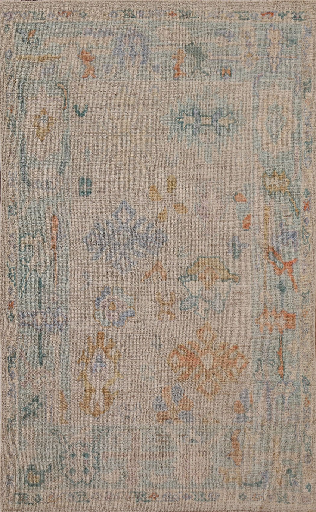 Vegetable Dye Oushak Turkish Area Rug 4x6