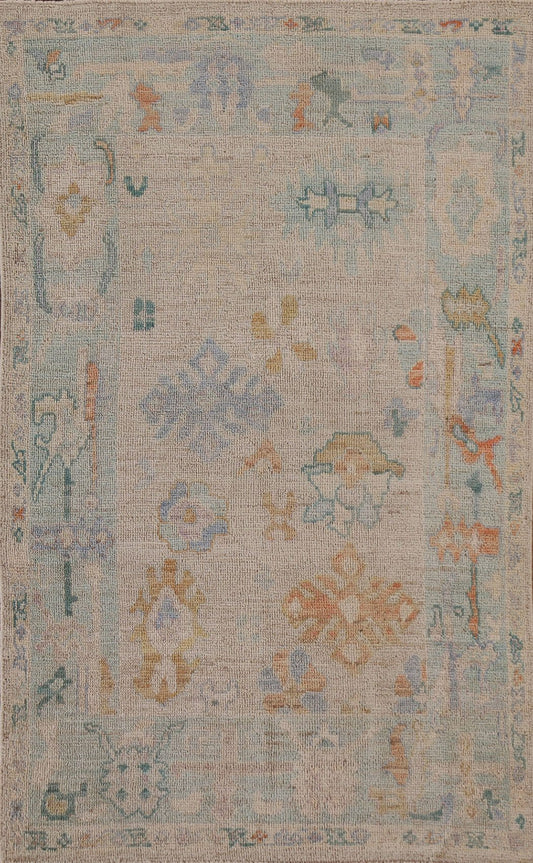 Vegetable Dye Oushak Turkish Area Rug 4x6