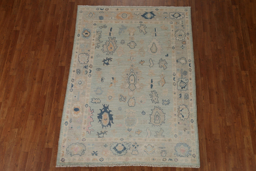 Vegetable Dye Oushak Oriental Area Rug 5x7