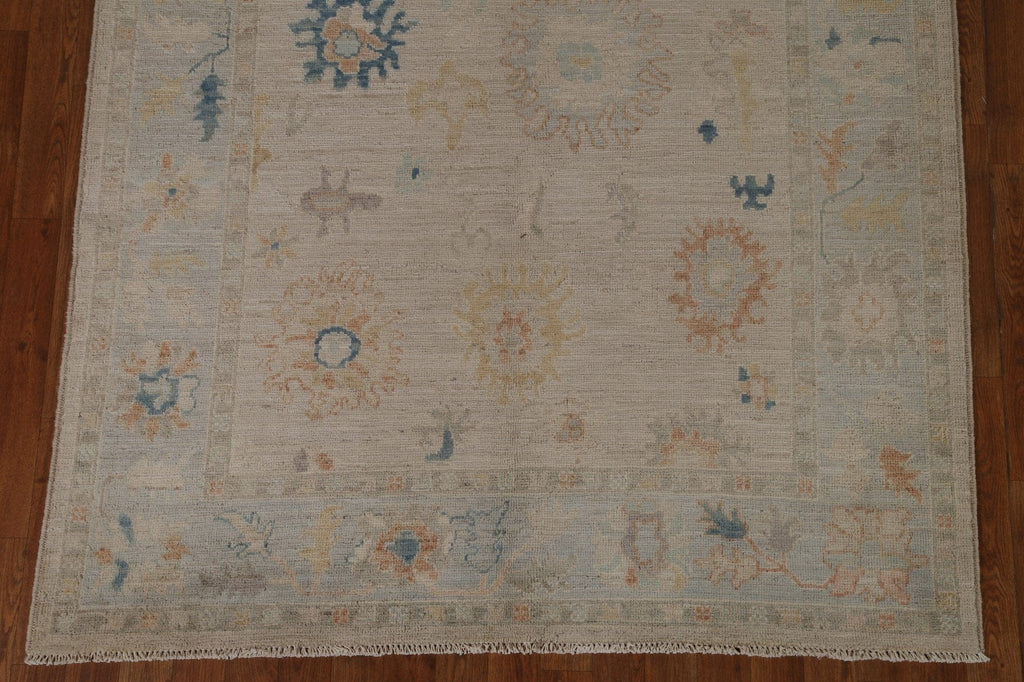 Floral Oushak Vegetable Dye Area Rug 5x7