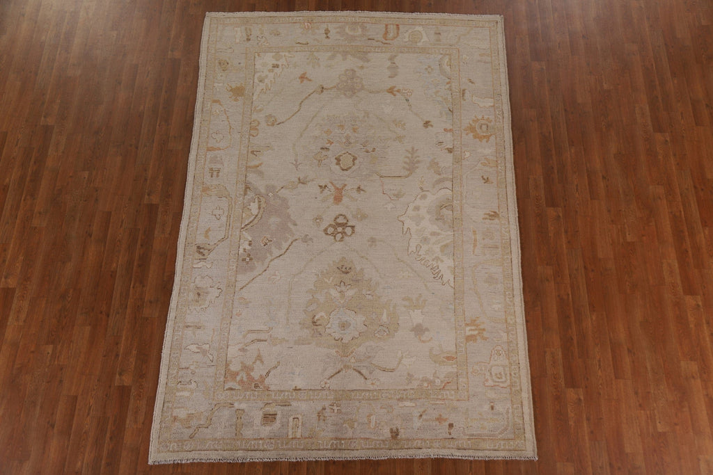 Vegetable Dye Oushak Turkish Area Rug 6x9