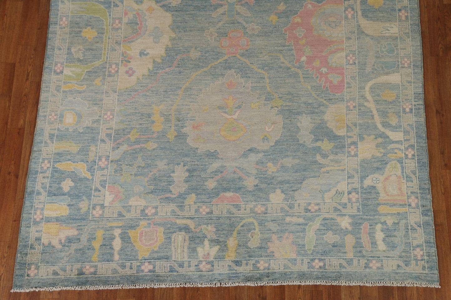 Light Blue Oushak Vegetable Dye Area Rug 6x9