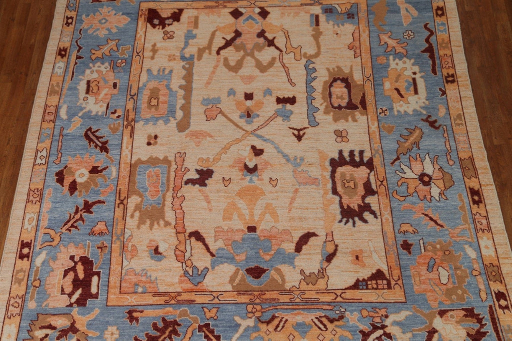 Vegetable Dye Oushak Turkish Area Rug 9x10